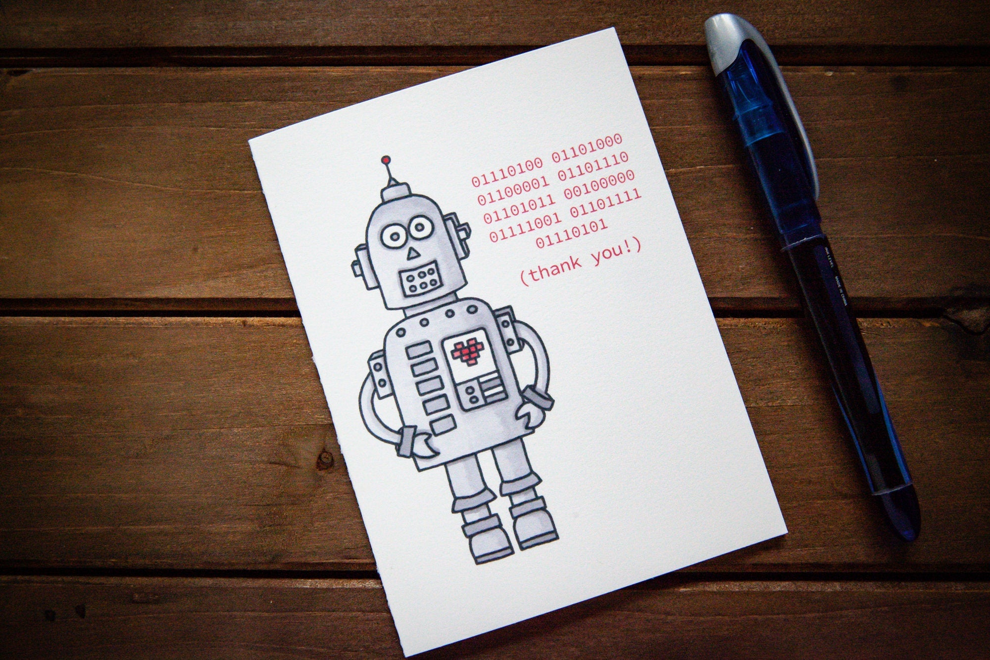 Robot Thank You Card – Fine Lime Illustrations