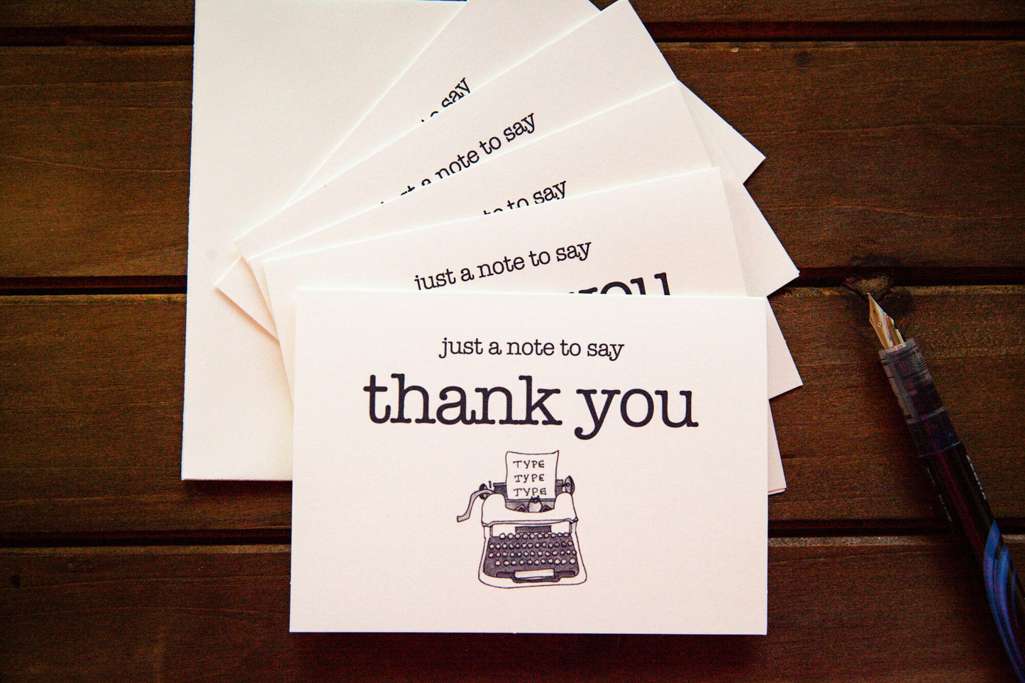 Mini Typewriter Thank You Card 5 Pack